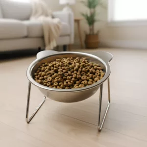 elevated cat bowl, raised cat bowl, cat bowl stand, raised cat feeder