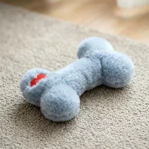 Giocattolo da masticare per cani a forma di osso in peluche di pile